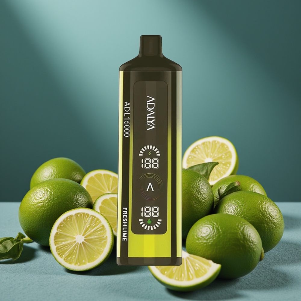 Adalya ADL 16000 PRO Puffs Wegwerf-Vape Frische Limette mit Digitaldisplay, Mesh-Coil & USB-C