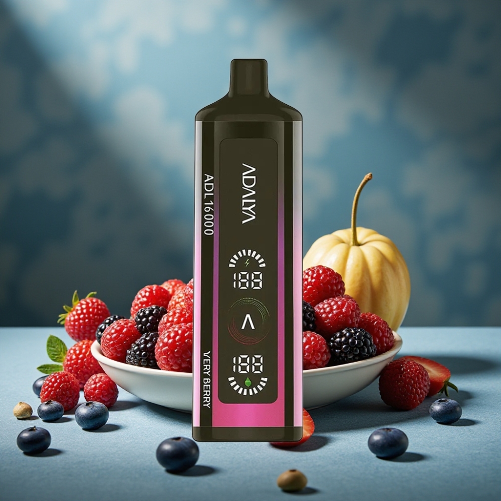 Adalya ADL 16000 PRO Puffs Wegwerf-Vape Sehr Beere Stahlrohr Digitalbildschirm USB-C