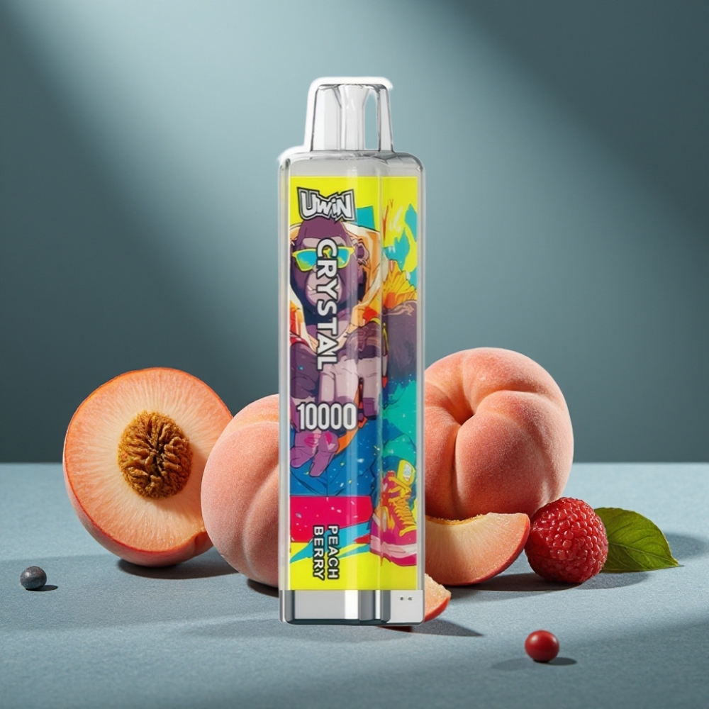 UWIN Crystal 10000 Puffs Pfirsich-Beere 18ml 650mAh Typ-C 0,8 Ohm Mesh RGB