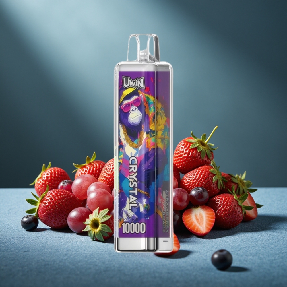 UWIN Crystal 10000 Züge Erdbeer-Traube Disposable Vape 18ml 650mAh Typ-C RGB