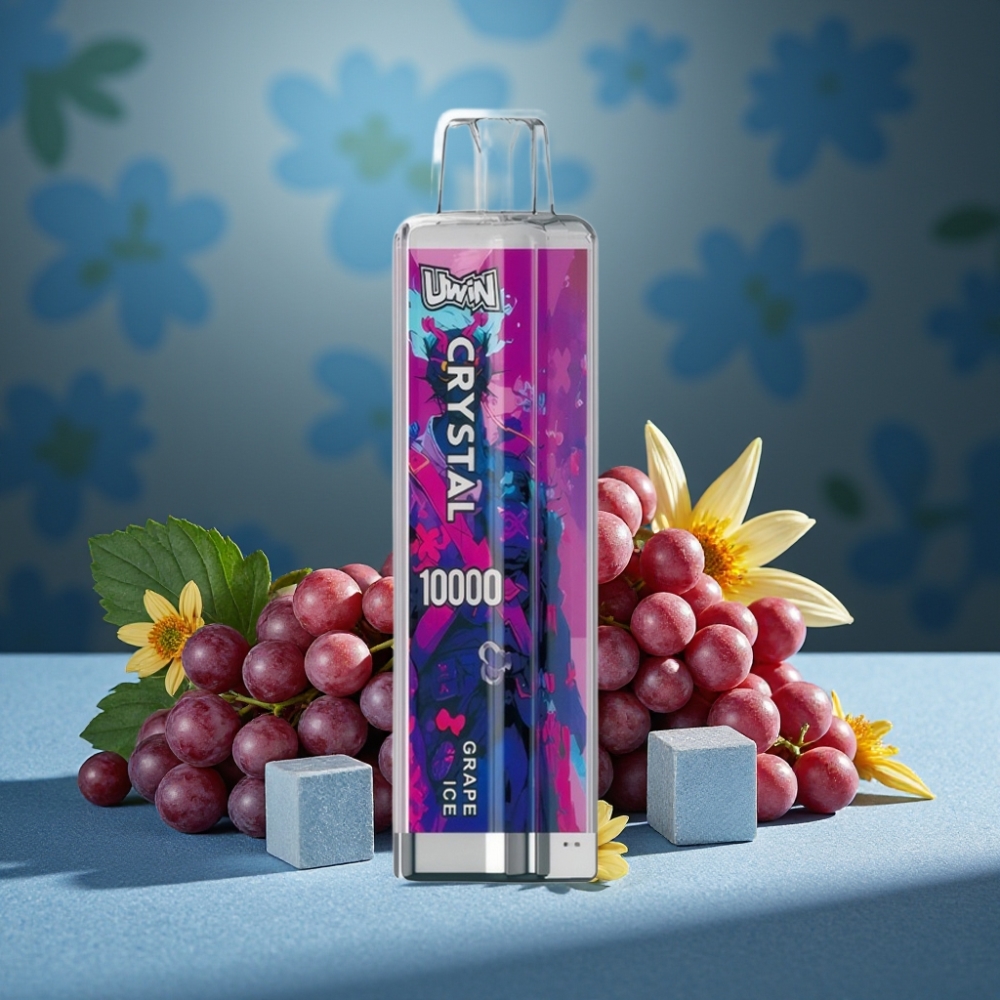 UWIN Crystal 10000 Züge Grape Ice E-Zigarette 18ml 650mAh Typ-C RGB 0,8 Ohm Mesh