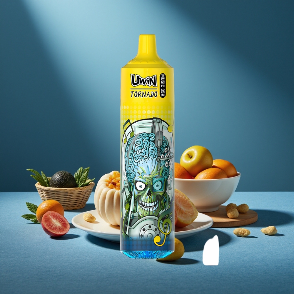 Uwin Tornado 35K Musik Wegwerf-Vape Herr Blau mit 600mAh Akku und Mesh Coil 1.0 Ohm