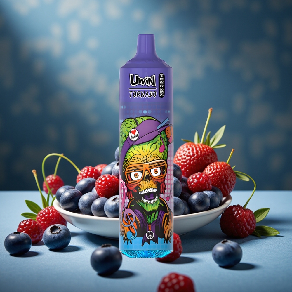 Uwin Tornado 35K Wegwerf-Vape Blaubeere Kirsche Cranberry 600mAh Typ-C 1.0 Ohm Mesh