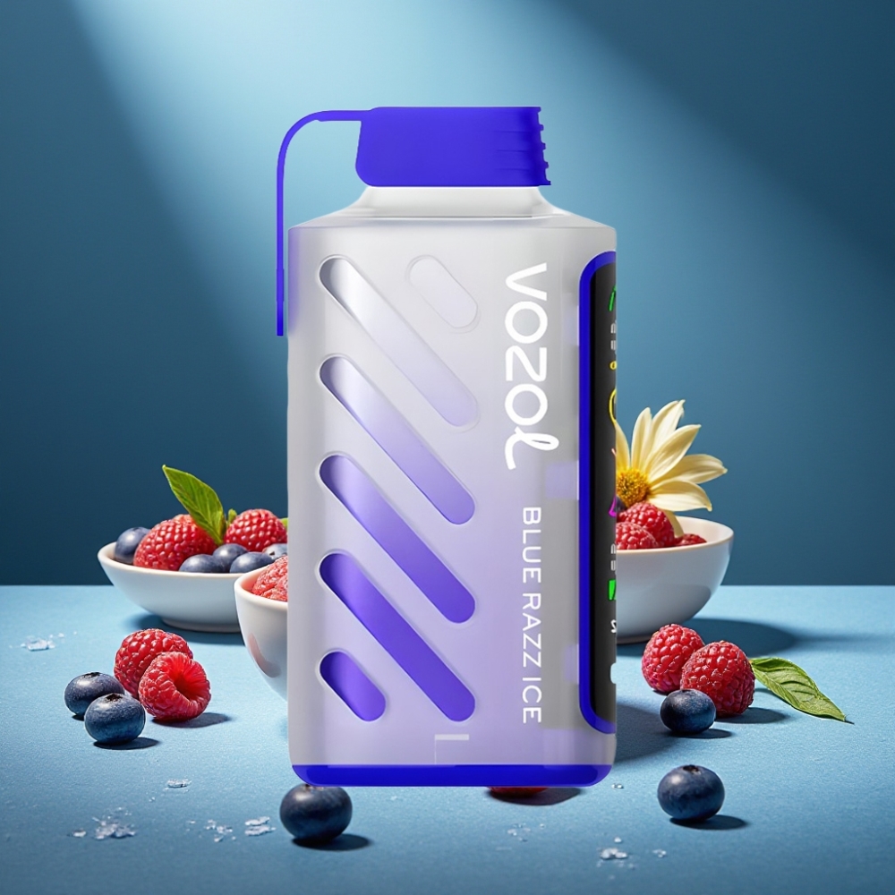 VOZOL Gear Power 20000 Züge Blue Razz Eis S.i.L.C. Tech Dual Mesh Coil 20mL 5% Nikotin