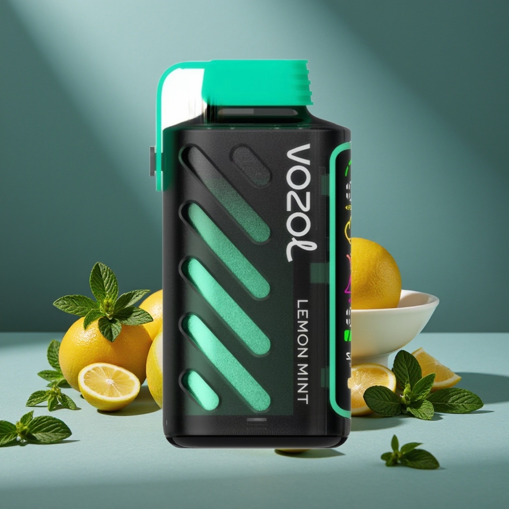 VOZOL Gear Power 20000 Züge Zitrone Minze S.i.L.C. Tech Dual Mesh Coil Vollbildschirm 20mL 5%