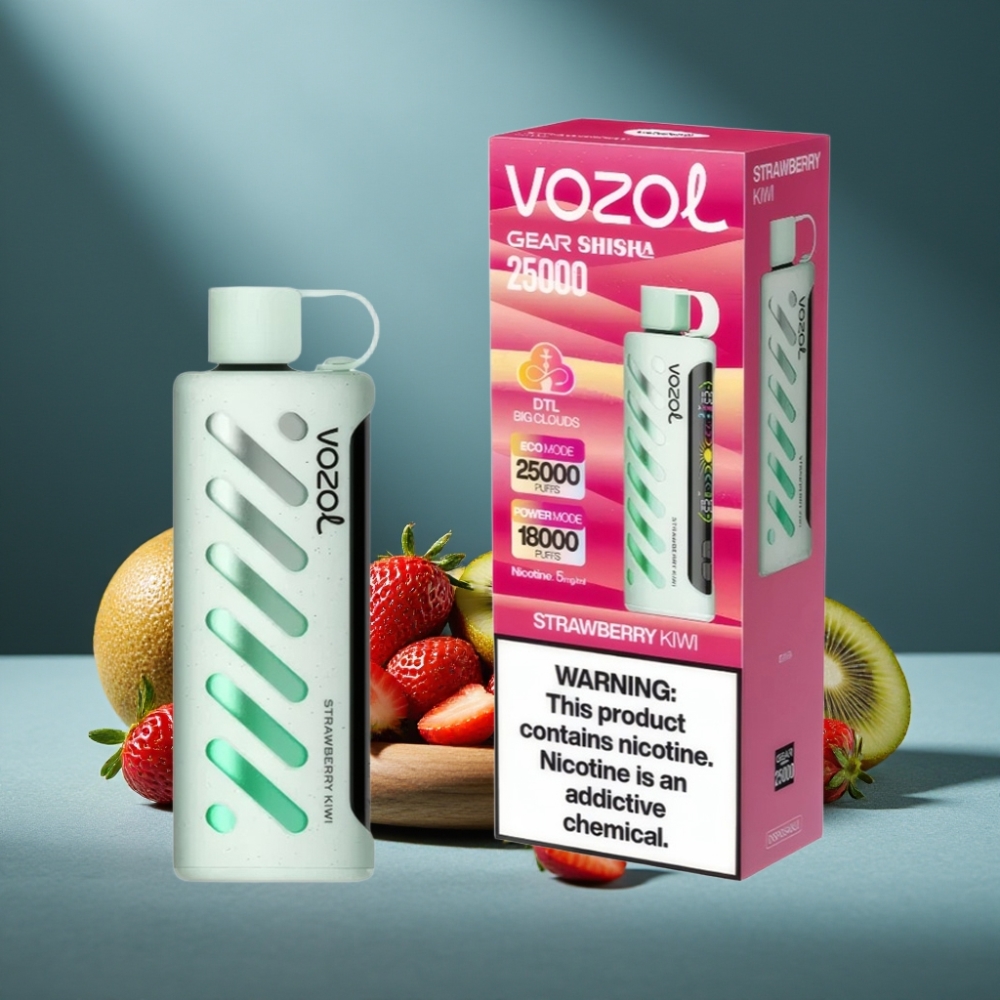 VOZOL Gear Shisha 25000 Puffs Erdbeer-Kiwi Dual Mesh 1000mAh S.i.L.C Tech 5mg/ml