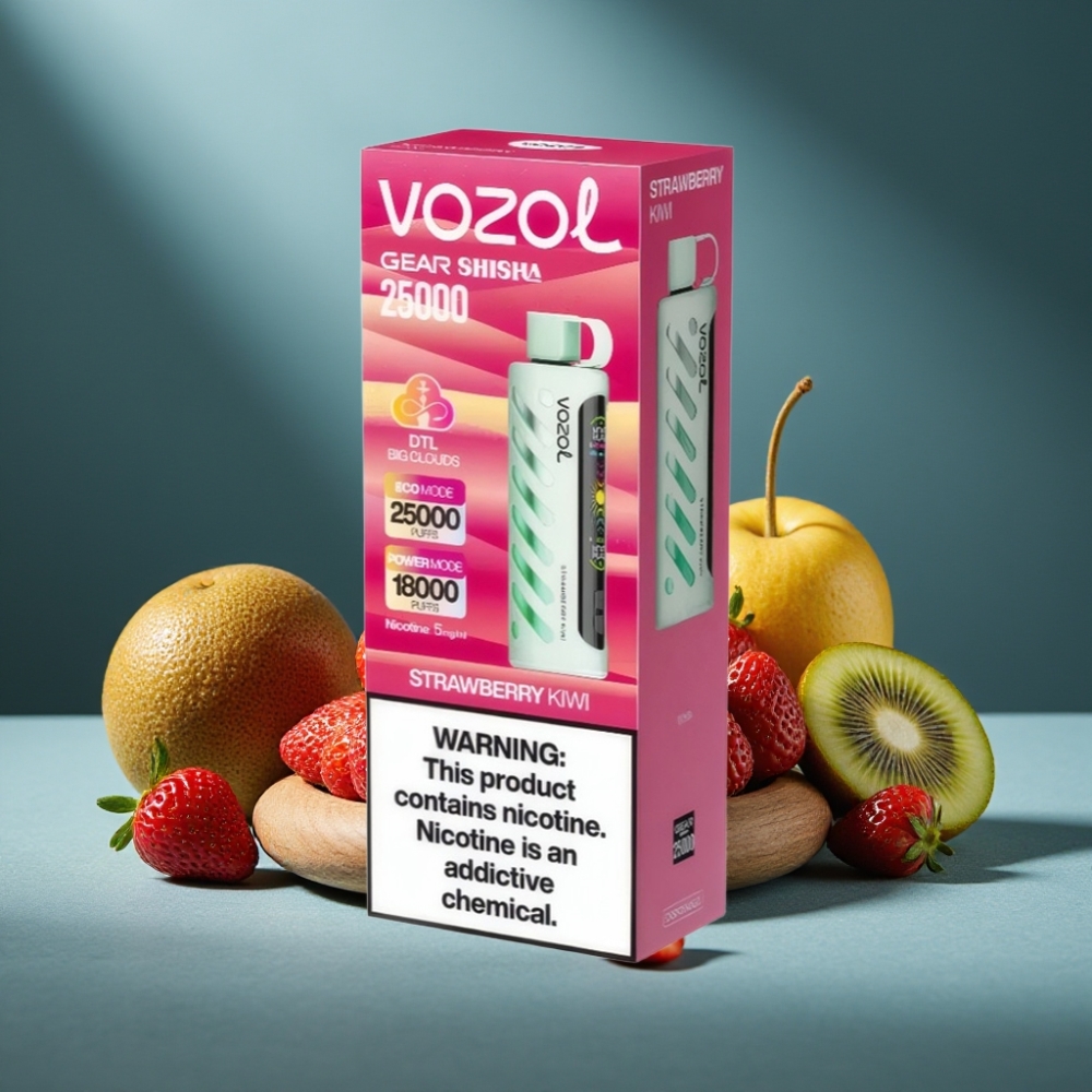 VOZOL Gear Shisha 25000 Puffs Erdbeer-Kiwi Dual Mesh 1000mAh S.i.L.C Tech 5mg/ml