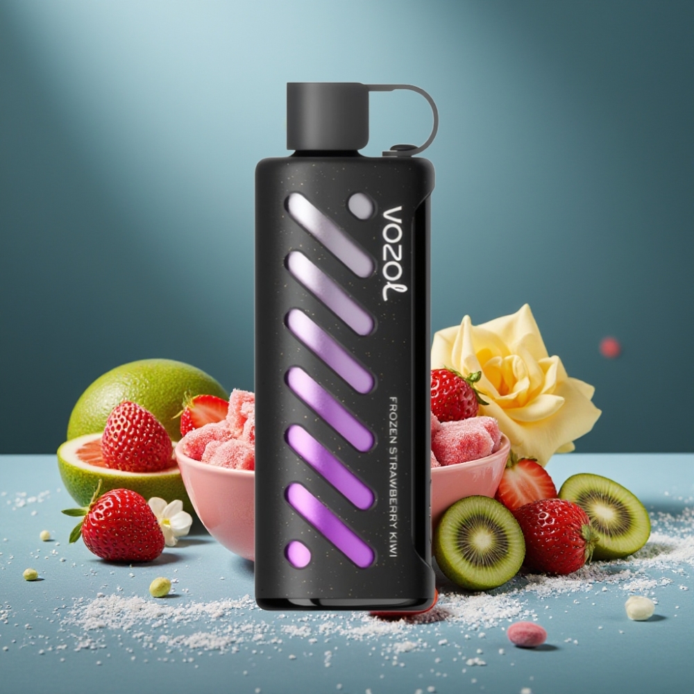 VOZOL Gear Shisha 25000 Puffs Gefrorene Erdbeer-Kiwi S.i.L.C Tech Dual Mesh 1000mAh 5mg/ml