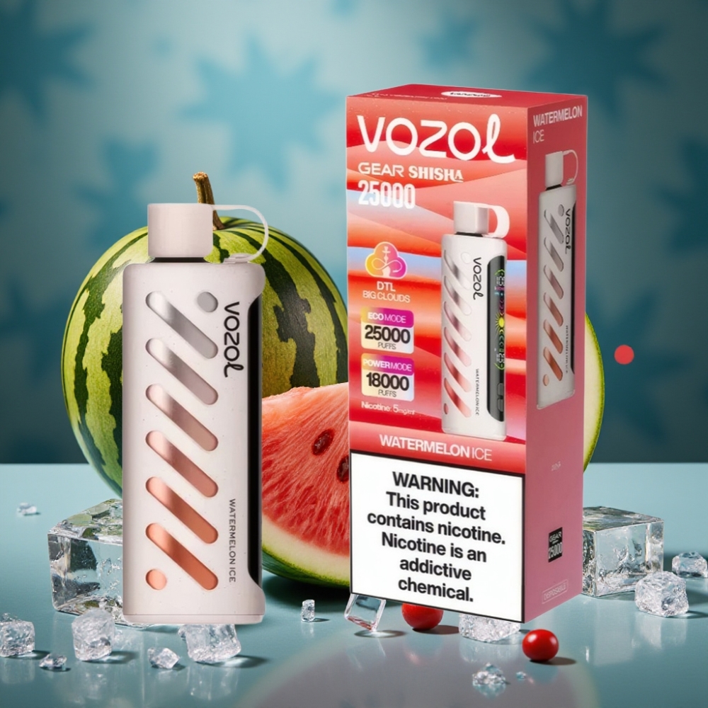 VOZOL Gear Shisha 25000 Puffs Wassermelone Eis S.i.L.C Tech Dual Mesh 1000mAh 5mg/ml