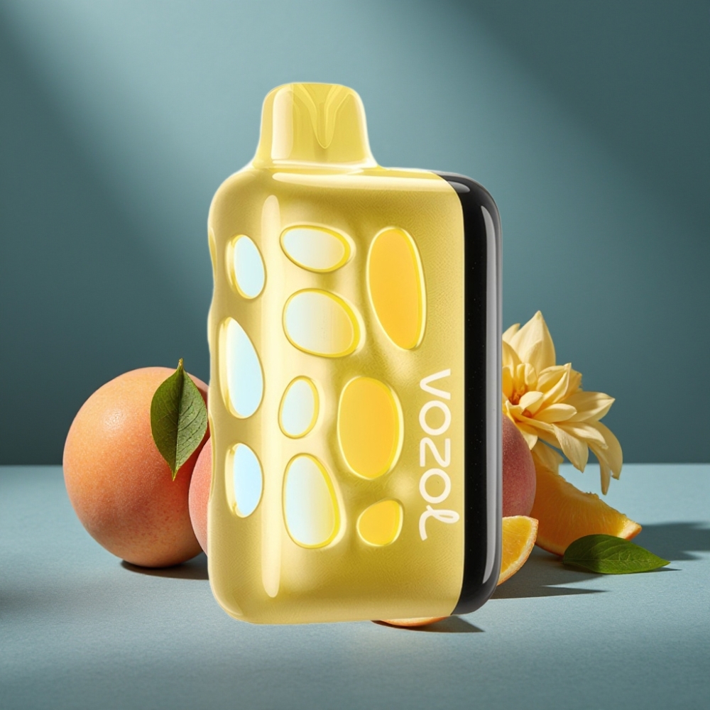 VOZOL RAVE 40000 Wegwerf-Vape Mango-Pfirsich 270° Leuchtdesign Beat-Sync-Partymodus 1000mAh