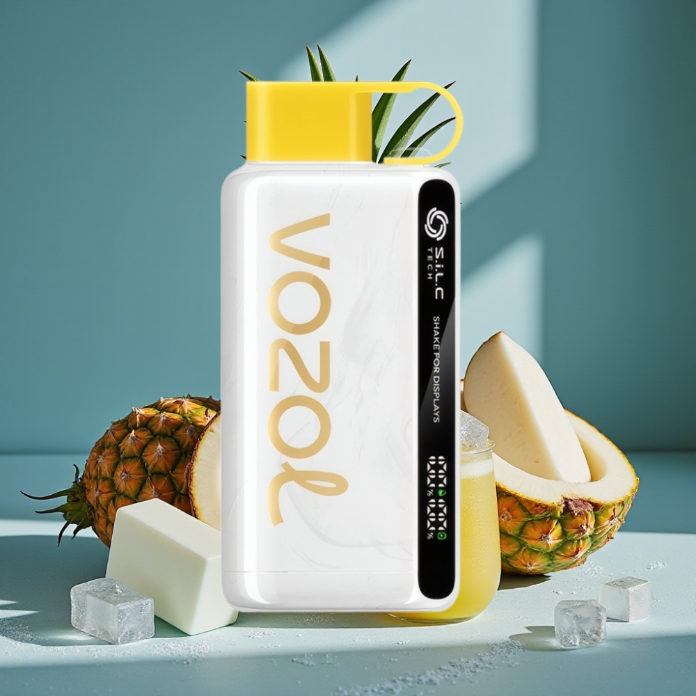 VOZOL STAR 9000/12000 Einweg-Vape Ananas Kokos Eis mit 650mAh, S.i.L.C TECH, Recyclingkunststoff