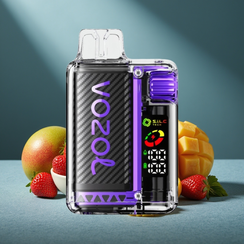 VOZOL Vista 20000 Züge Erdbeer Mango Wiederaufladbar 650mAh OLED Dual Mesh Coil 6-Stufen TPD