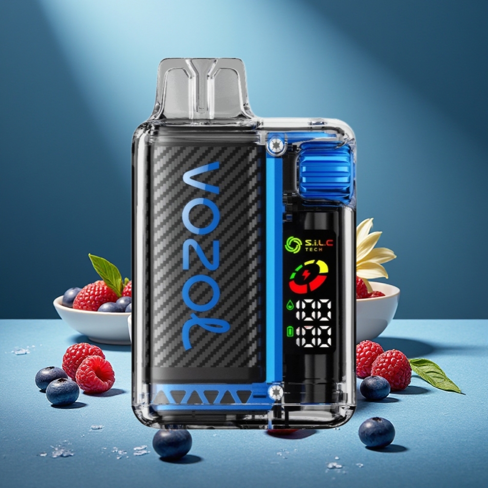 VOZOL Vista 20000 Züge Wiederaufladbares Kit Blaue Himbeere Eis OLED Display 650mAh 2% Nikotin S.i.L.C